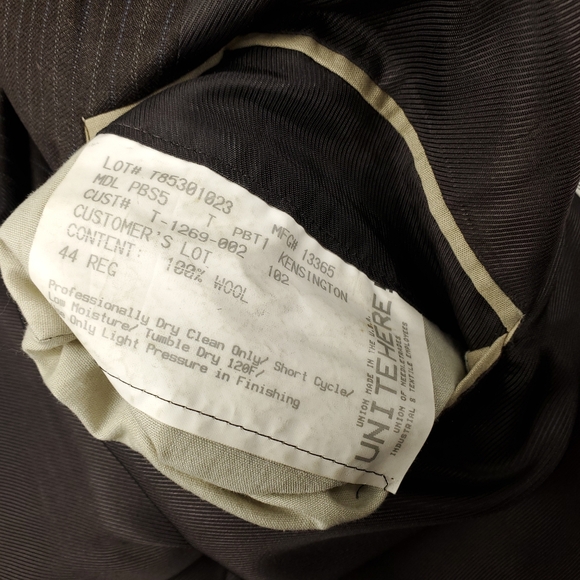 Burberry Blazer 44R Pinstripe Suit Jacket Sport Coat Brown Wool Luxury Formal - Picture 7 of 12